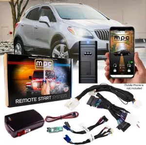 MPC Smartphone or Factory Remote Activated Remote Start Kit Compatible with 2013-2016 Buick Encore - Key-to-Start - Plugin T-Harness - FlashLink Updater - USA Tech Support