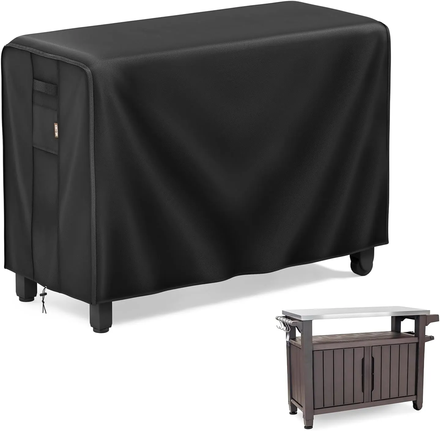 MR. COVER Outdoor prep table cover 52 inch for Keter Unity XL Outdoor Rolling Table Cart, Heavy Waterproof for Grill Dining Kitchen Cart Protective, Outdoor Storage Box Cover, Patio Food Prep Station