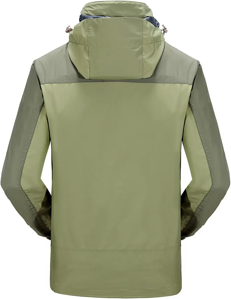 Mr.Stream Men's Outdoor Hooded Hard Shell 3-in-1 Jacket Waterproof Windproof Snow Ski Fleece Raincoat
