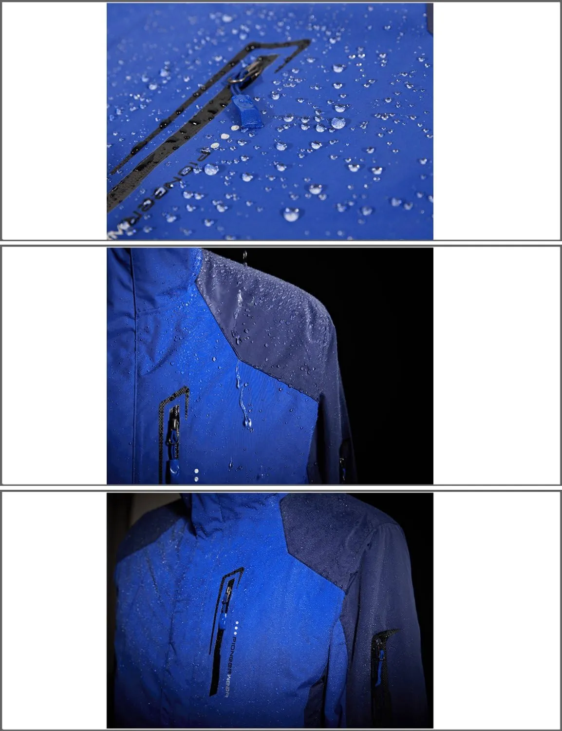 Mr.Stream Men's Outdoor Hooded Hard Shell 3-in-1 Jacket Waterproof Windproof Snow Ski Fleece Raincoat