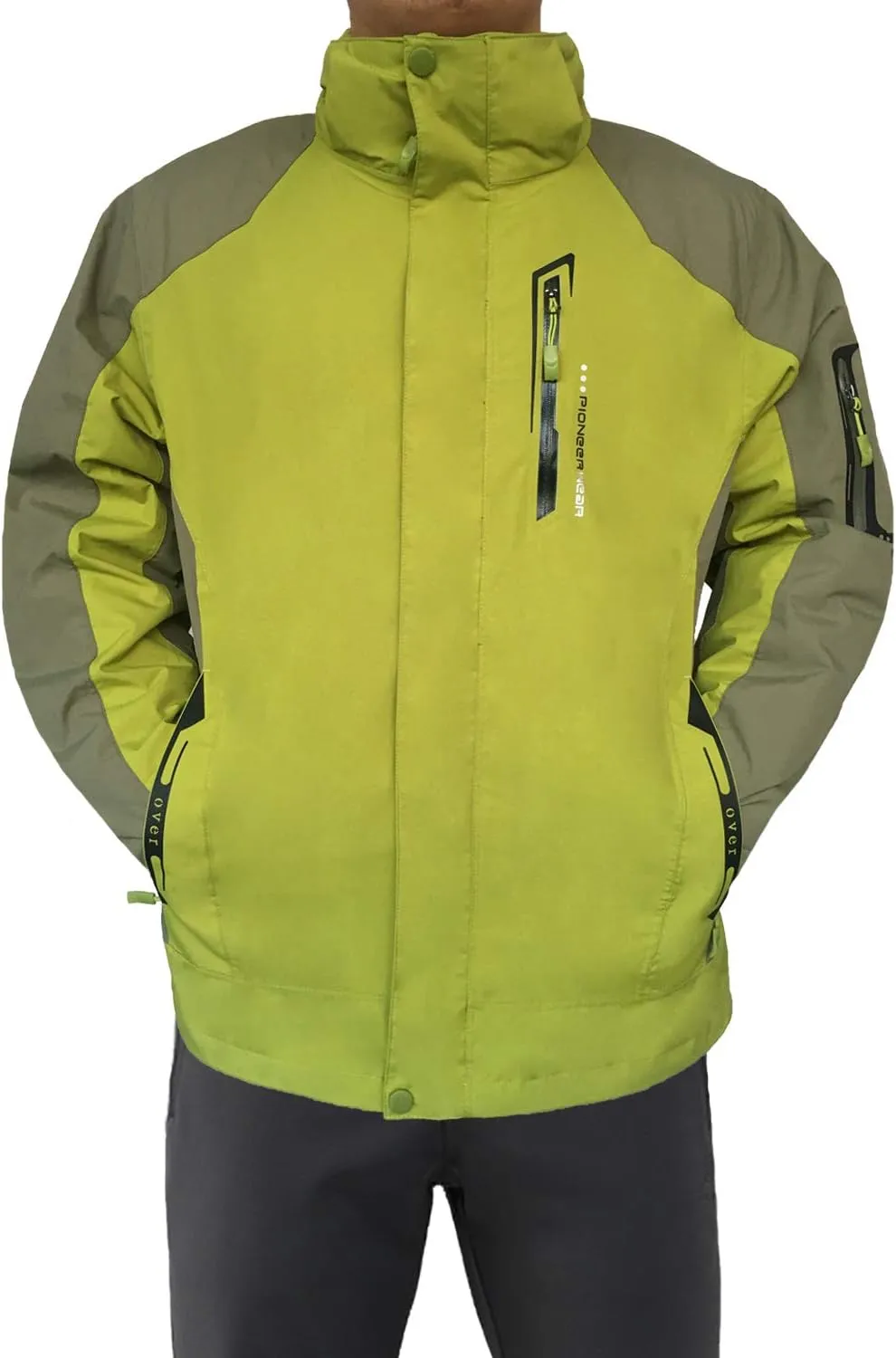 Mr.Stream Men's Outdoor Hooded Hard Shell 3-in-1 Jacket Waterproof Windproof Snow Ski Fleece Raincoat