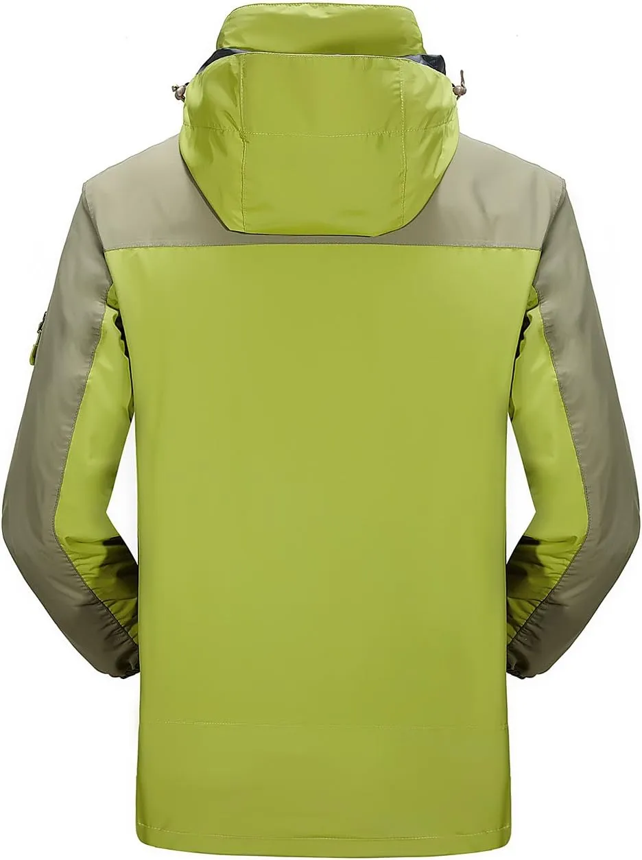 Mr.Stream Men's Outdoor Hooded Hard Shell 3-in-1 Jacket Waterproof Windproof Snow Ski Fleece Raincoat