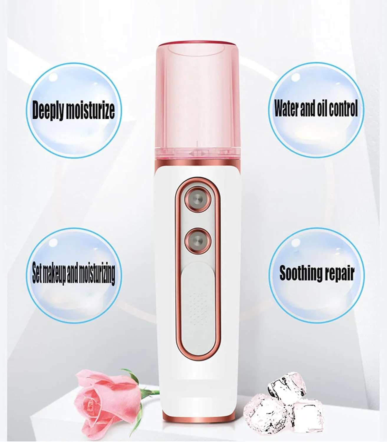 Nano Facial Spray Double-Hole Nano Facial Spray, Newly Designed Moisturizing and Hydrating Spray, Eyelash Extension and Hydrating Instrument(Color:Green)