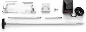 Napoleon BBQ Grill Accessory, Heavy Duty Rotisserie Kit For All Rogue BBQ Grills, Holds Up To 15 lbs, Heavy Duty Motor, Hexagonal Stainless Steel Spit Rod, 2 Forks