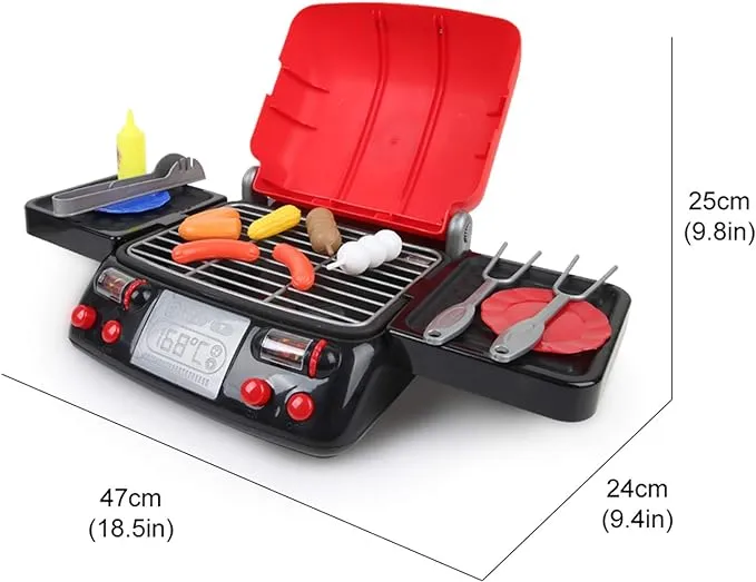 NEW Interactive Pretend Play Food BBQ Grill Kitchen Set for Kids with Light and Smoke Effects - Fun Cooking Play Toy