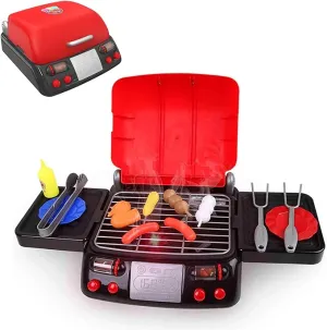 NEW Interactive Pretend Play Food BBQ Grill Kitchen Set for Kids with Light and Smoke Effects - Fun Cooking Play Toy