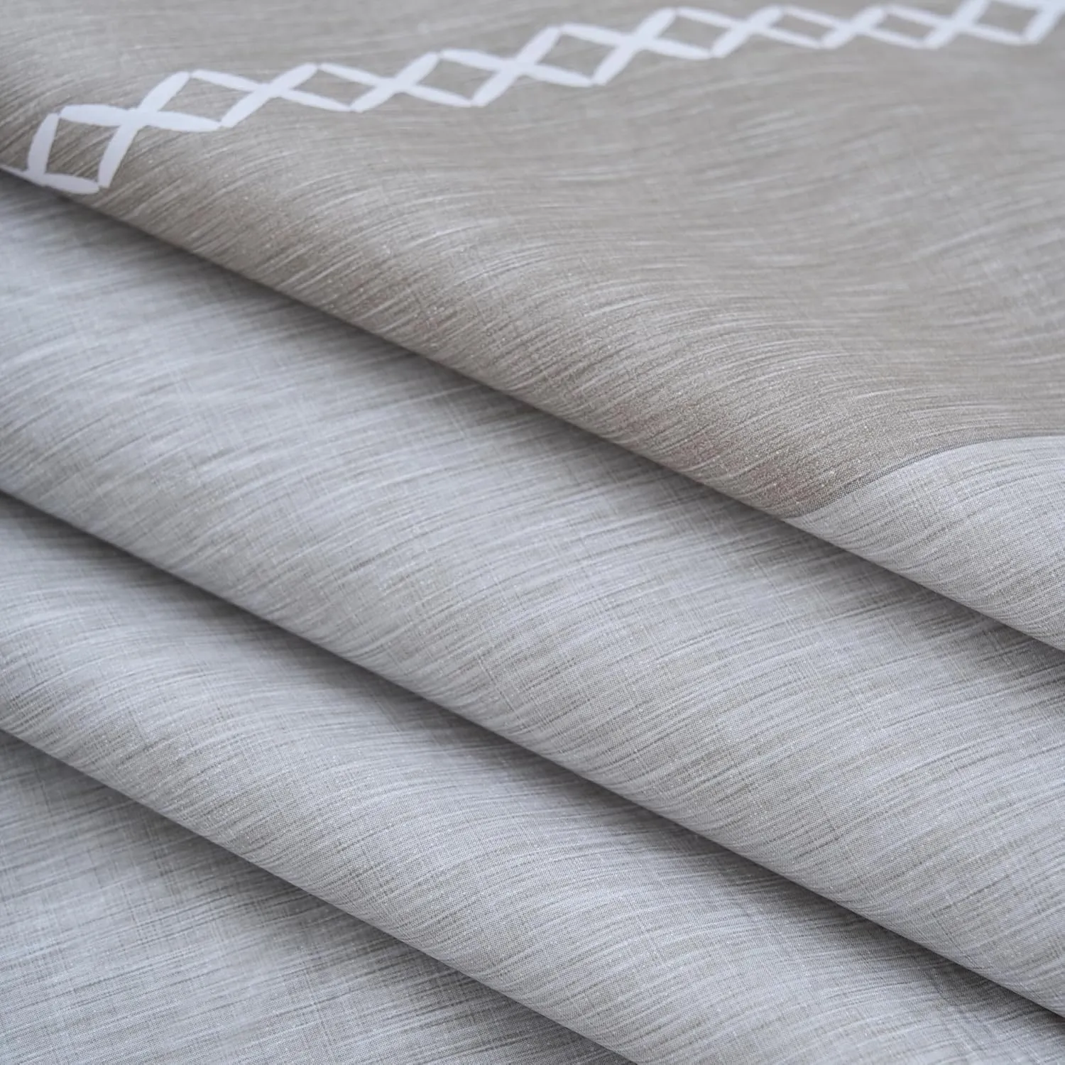 NLMUVW Vinyl Tablecloth with Flannel Backing Rectangle, 100% Waterproof Grey Print PVC Table Cloth Oil Proof Wipe Clean Table Cover for Dining Party Camping Outdoor, 60 X 140 Inch