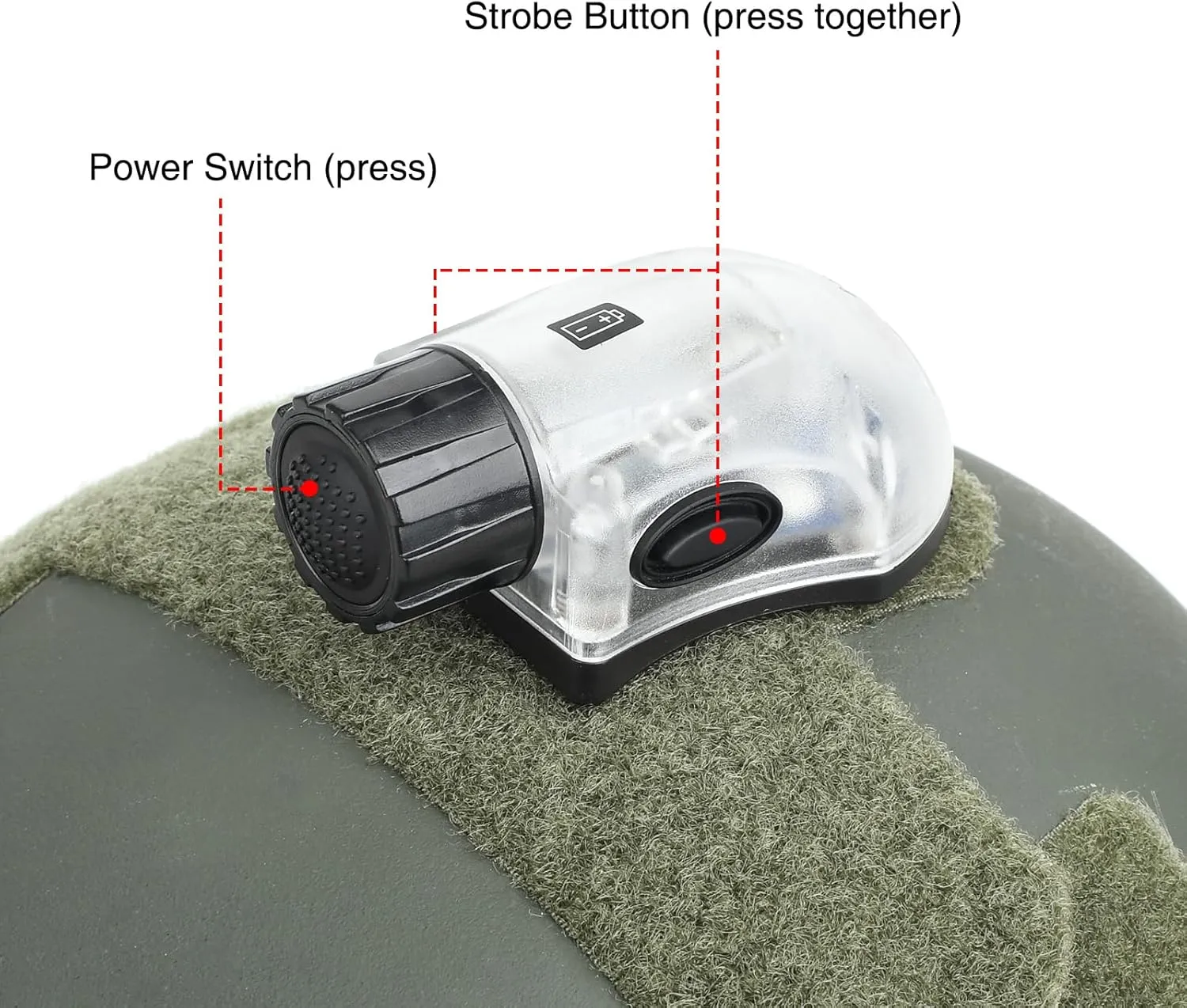 NOBUHIRO Tactical Helmet Signal Light, IR Strobe   5-Speed Blue LED Strobe with Vibration for Survival Identification Hunting Outdoor Sports