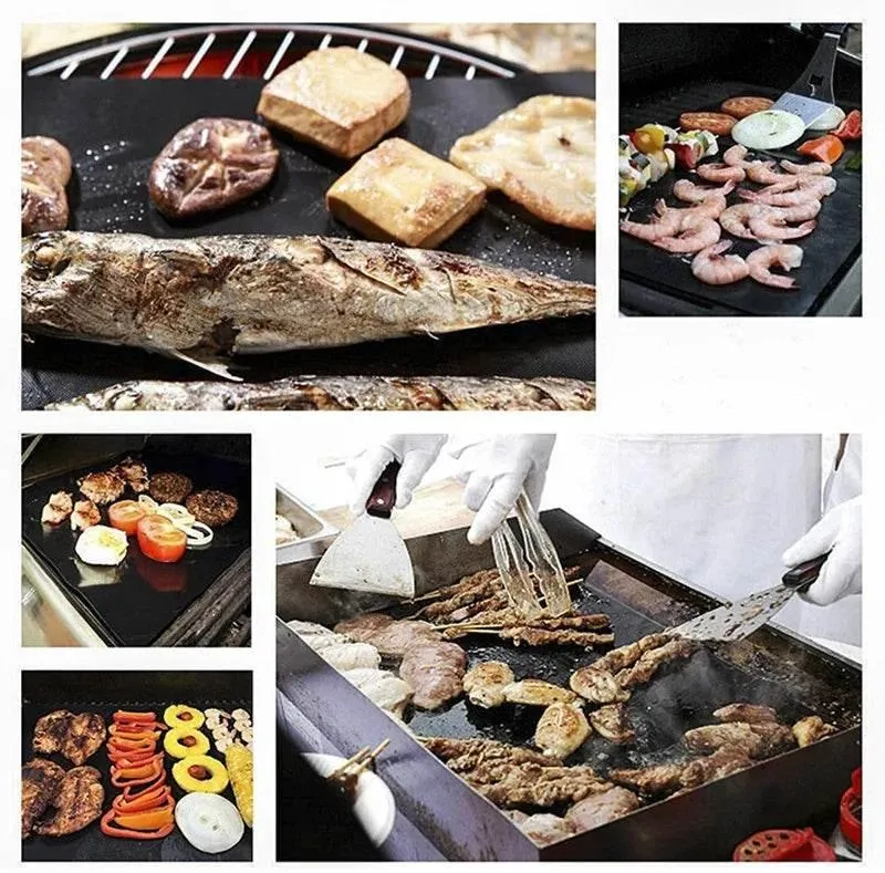 Non-Stick BBQ Grill Mat - Portable Hot Plate Accessory for Easy Grilling
