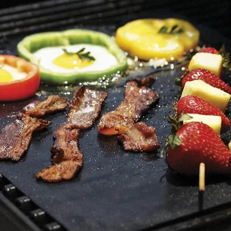 Non-Stick BBQ Grill Mat - Portable Hot Plate Accessory for Easy Grilling