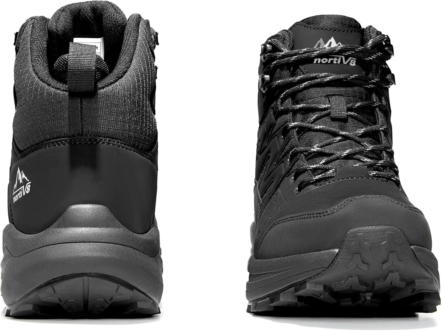 NORTIV 8 Men's Waterproof Hiking Boots, Lightweight Leather Outdoor Work Footwear with Rubber Toe, MDT Sole, for Trekking, Mountaineering
