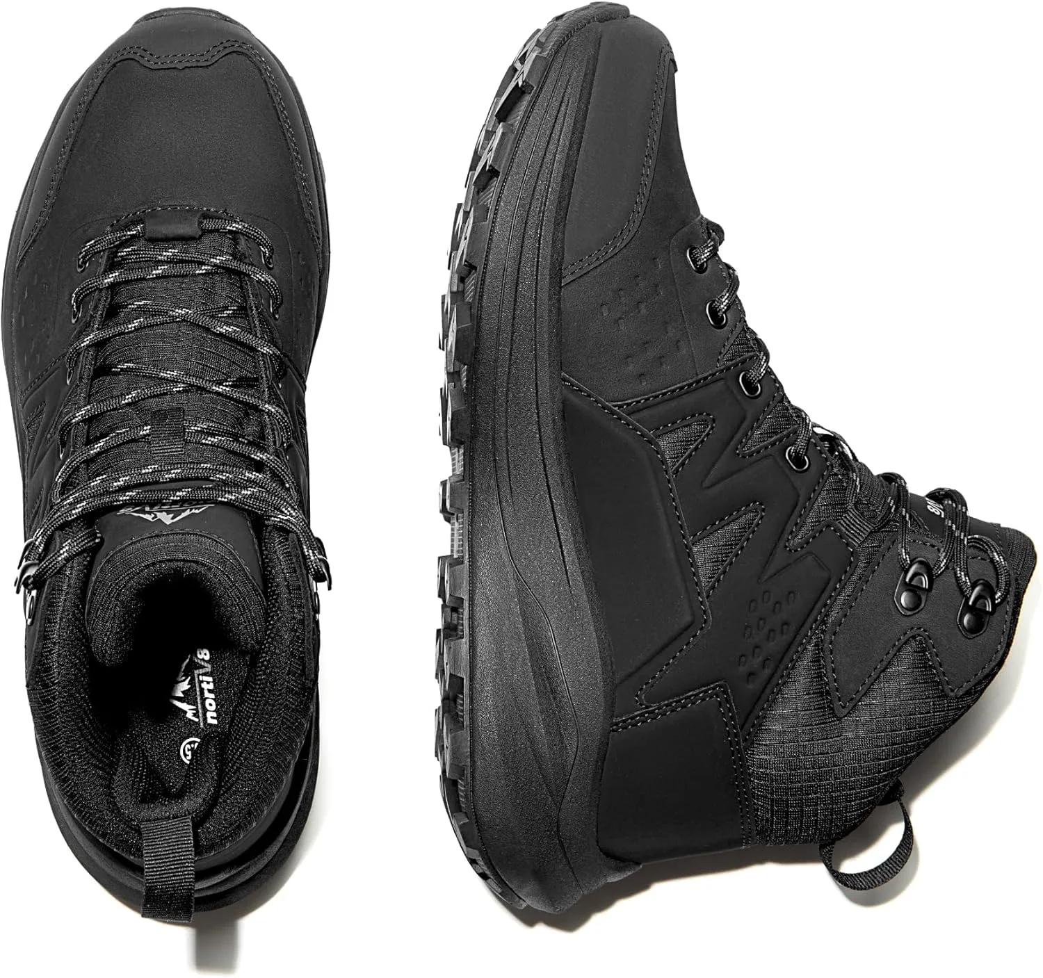 NORTIV 8 Men's Waterproof Hiking Boots, Lightweight Leather Outdoor Work Footwear with Rubber Toe, MDT Sole, for Trekking, Mountaineering