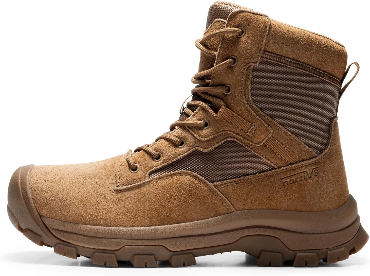 NORTIV 8 Men's Waterproof Work Military Tactical Boots Rubber Toe Leather Outdoor Hiking Motorcycle Combat Boots