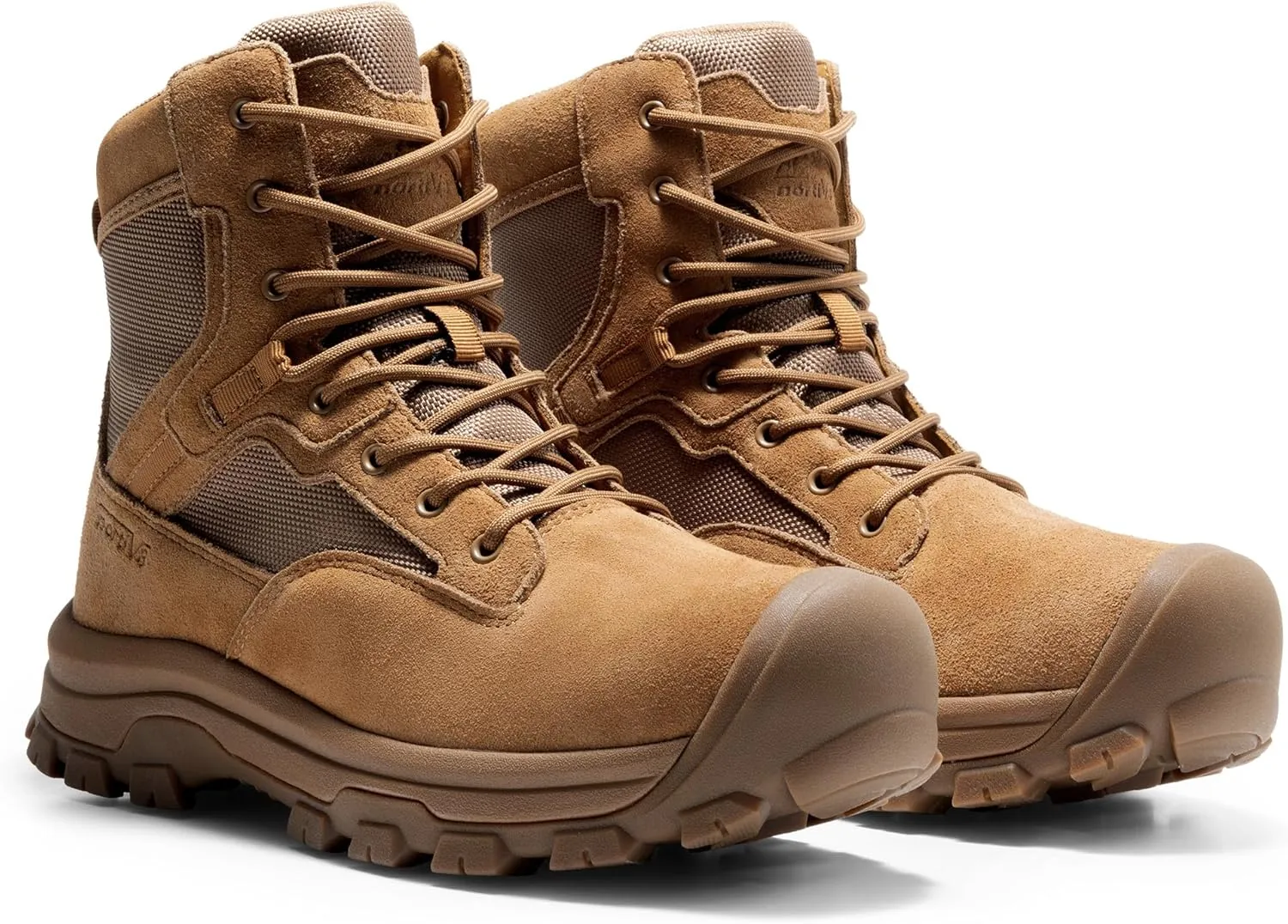 NORTIV 8 Men's Waterproof Work Military Tactical Boots Rubber Toe Leather Outdoor Hiking Motorcycle Combat Boots