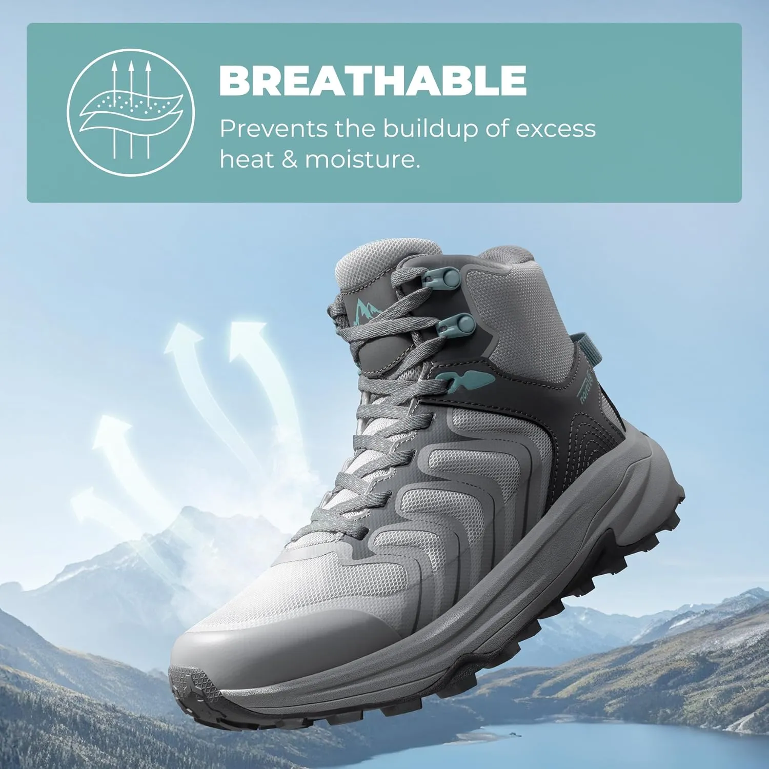 NORTIV 8 Women's Hiking Boots Waterproof with Arch Support Sneakers Walking Outdoor Comfortable Lightweight Boot Echo Mid