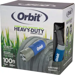 Orbit 33180 ExoJacket Fabric Garden Hose - Heavy-Duty Water Hose (100-Foot x 5/8-Inch)