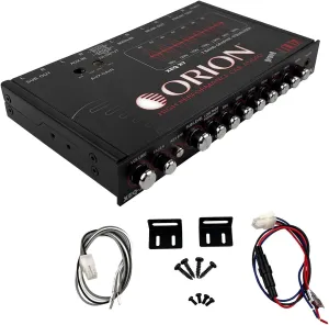 Orion XEQ-X7 7-Band Graphic Equalizer with Front 3.5mm AUX Input – Half-DIN Car Audio EQ with Subwoofer Control, High/Low-Level Inputs, Rear RCA, and Variable Low Pass Filter