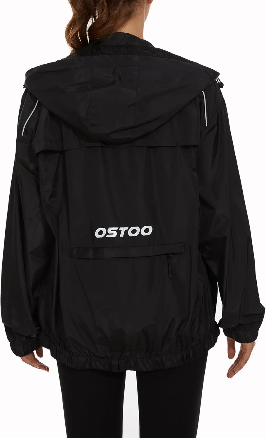 OSTOO Women's Running Cycling Lightweight Rain Jacket Waterproof with Hood Hiking Wind Breakers Pullover