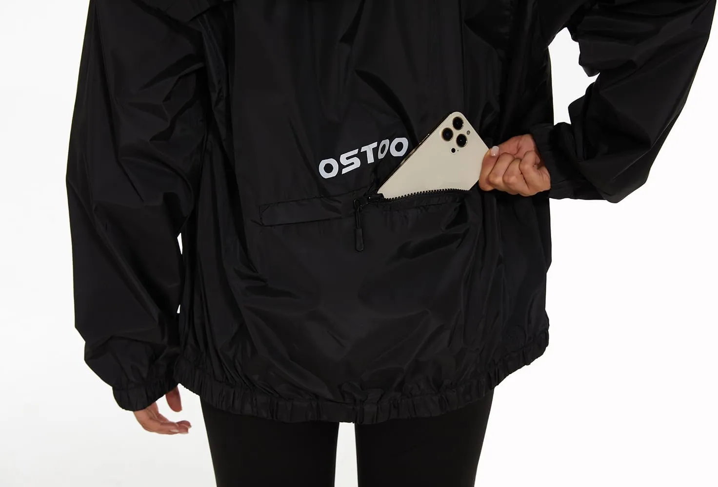 OSTOO Women's Running Cycling Lightweight Rain Jacket Waterproof with Hood Hiking Wind Breakers Pullover