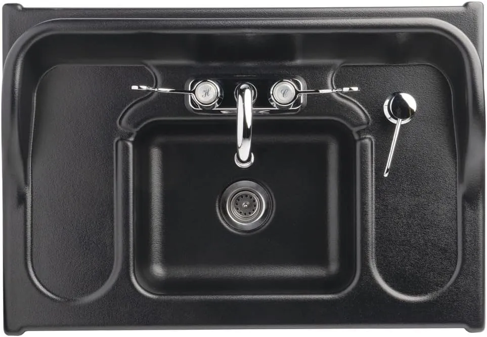 Ozark River Portable Sinks Premier Maple, Maple Laminate-ABS Sink, Mobile Self Contained Sink, Mobile Hand Washing Station, Portable Sink with Hot Water, Portable Sink Hand Wash Station, 110V