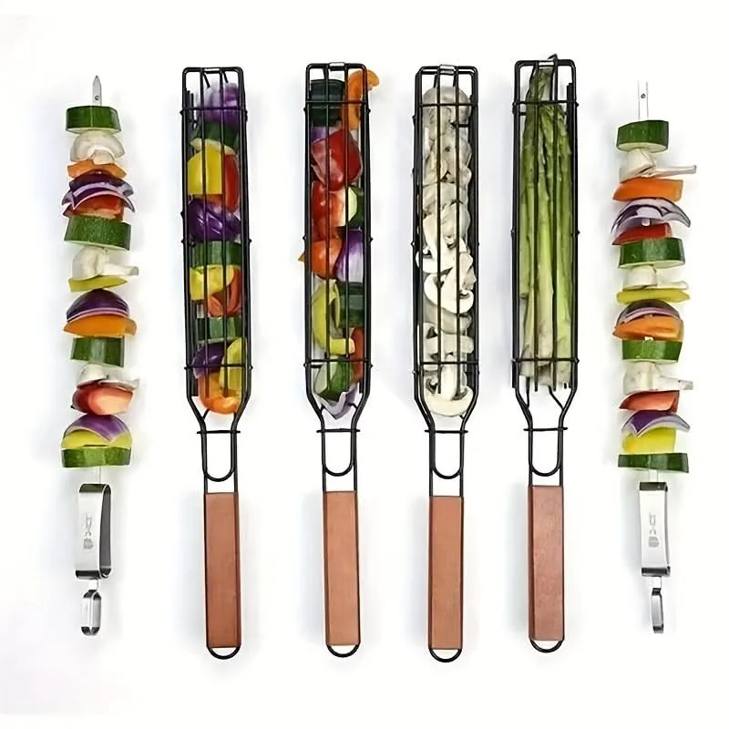 Pack of 4 pcs. Stainless Steel BBQ Grill Baskets