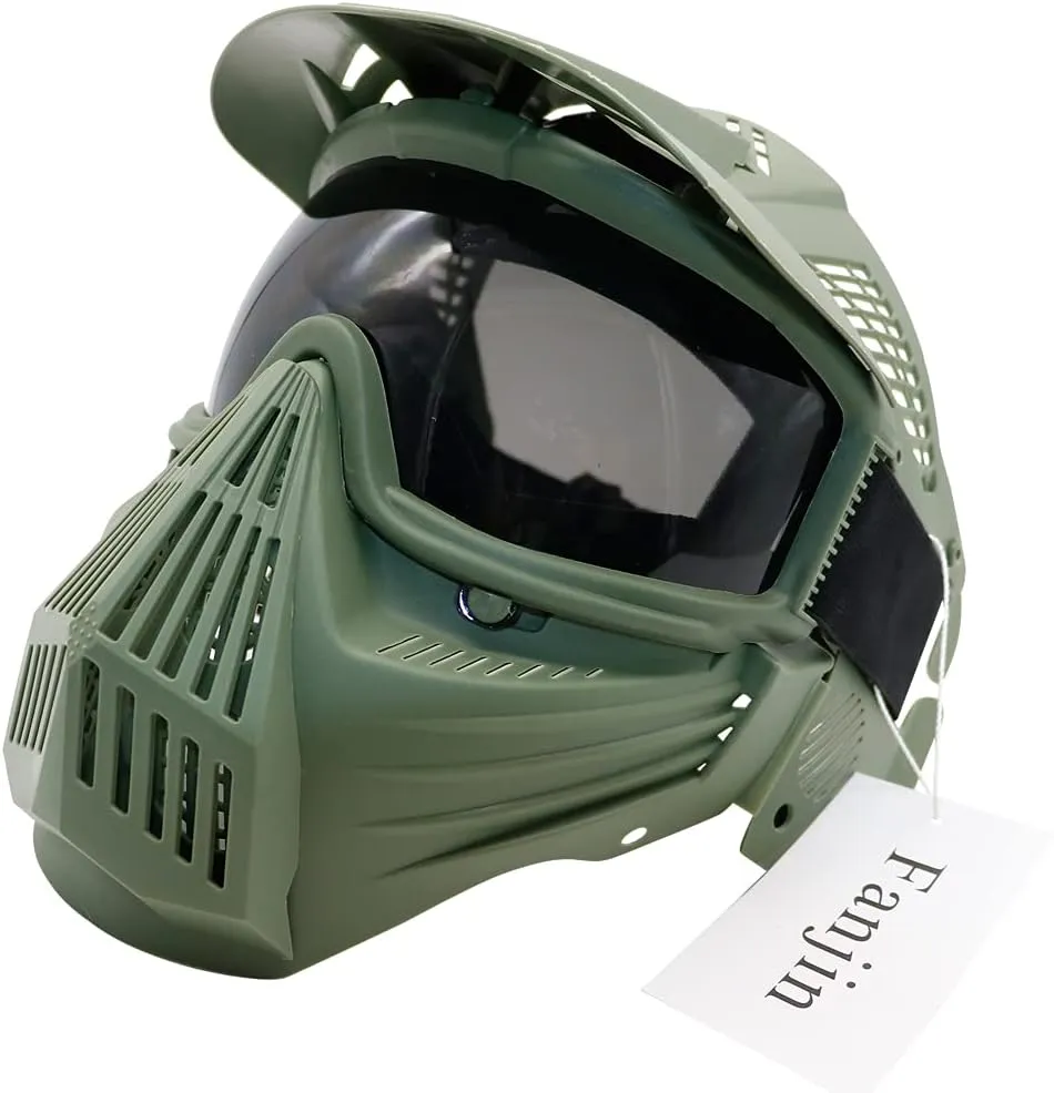 Paintball Mask, Airsoft Mask, Tactical Masks Full Face Gear with Goggles Impact Resistant for Hunting CS Survival Games Halloween Cosplay and Outdoor Activities
