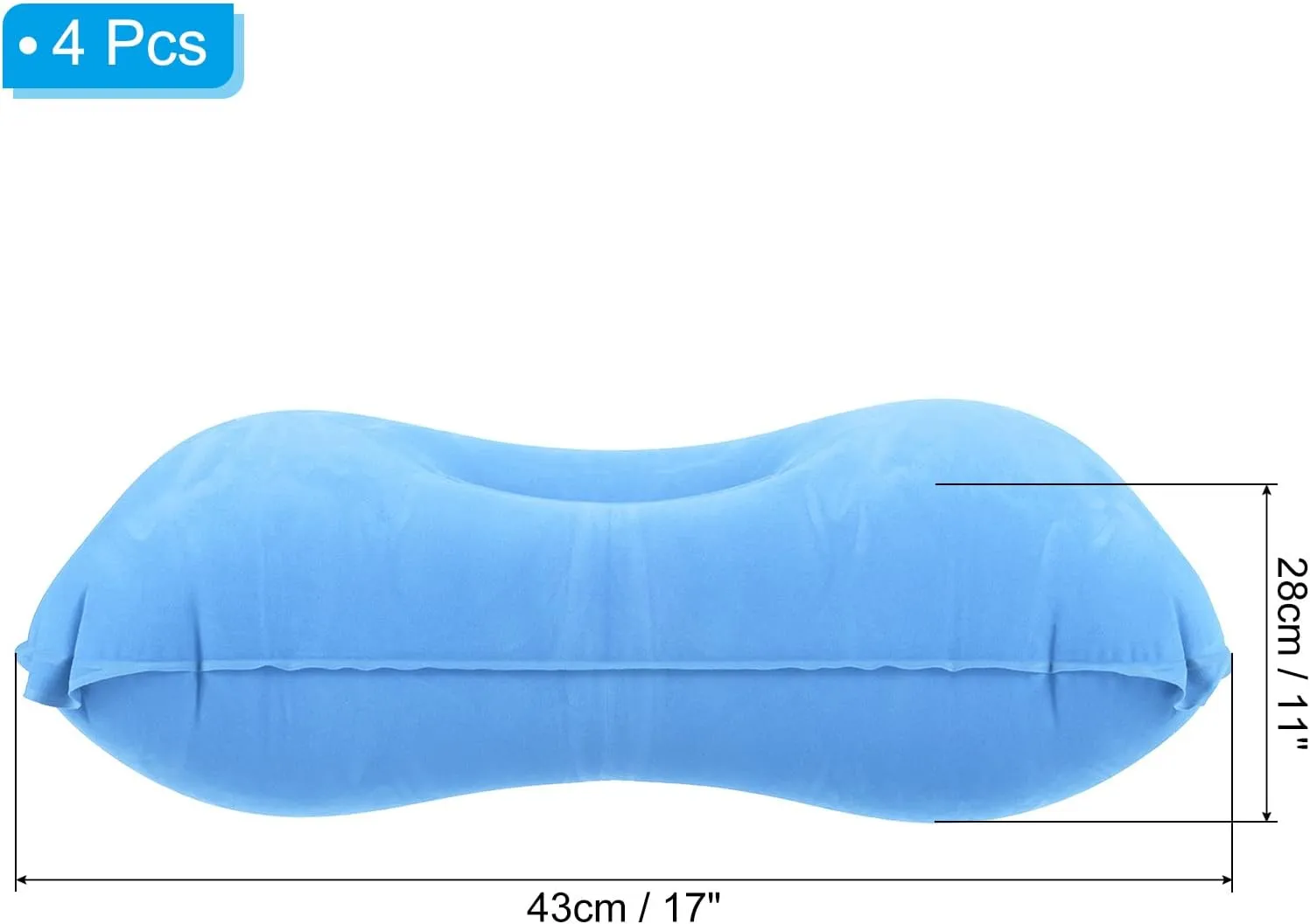 PATIKIL Inflatable Pillow, 4 Pack Ultralight Camping Travel Pillow Desk Rest Neck Support for Hiking Backpacking Office, Blue