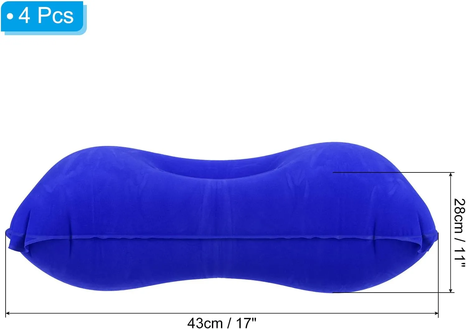 PATIKIL Inflatable Pillow, 4 Pack Ultralight Camping Travel Pillow Desk Rest Neck Support for Hiking Backpacking Office, Dark Blue