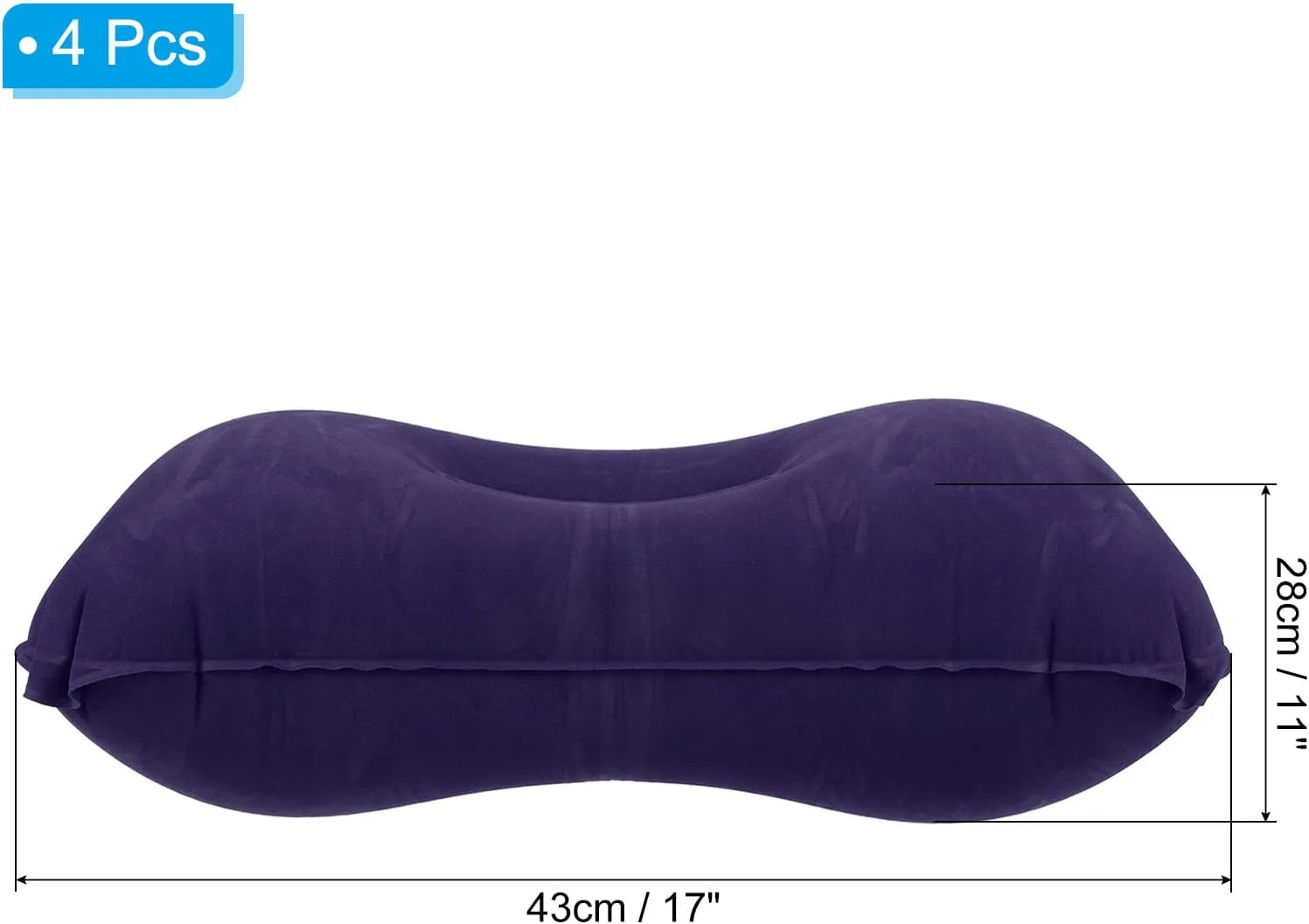 PATIKIL Inflatable Pillow, 4 Pack Ultralight Camping Travel Pillow Desk Rest Neck Support for Hiking Backpacking Office, Dark Purple