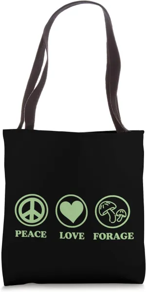 Peace Love Forage Simple Basic Icons Tote Bag