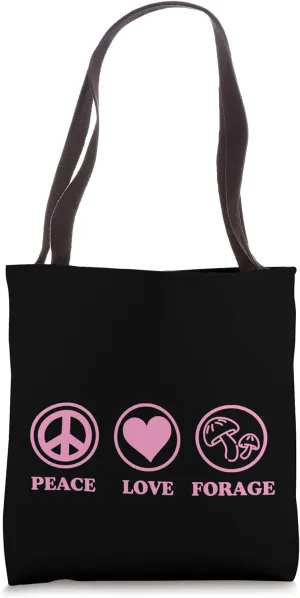 Peace Love Forage Simple Basic Icons Tote Bag