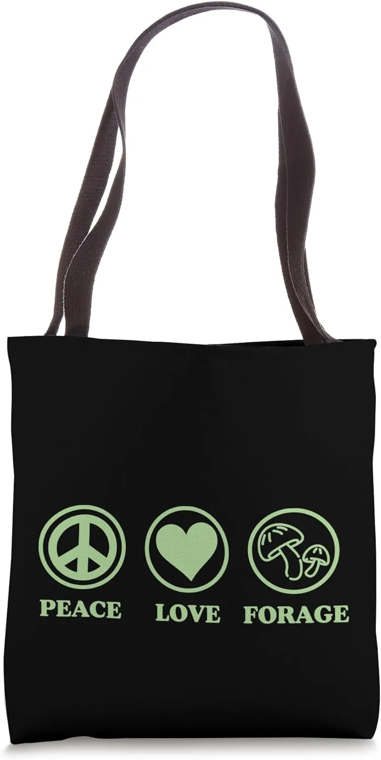 Peace Love Forage Simple Basic Icons Tote Bag