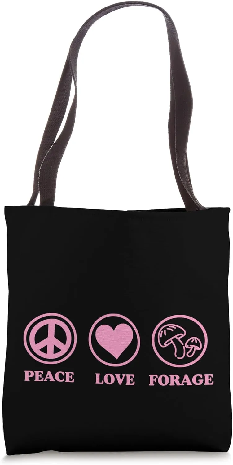 Peace Love Forage Simple Basic Icons Tote Bag