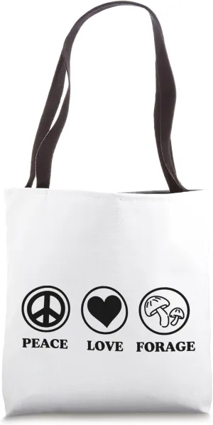 Peace Love Forage Simple Basic Icons Tote Bag