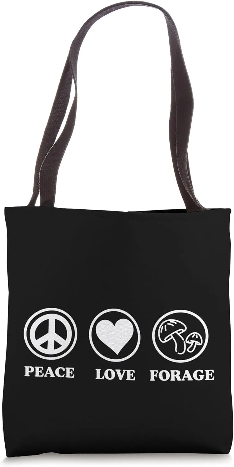 Peace Love Forage Simple Basic Icons Tote Bag