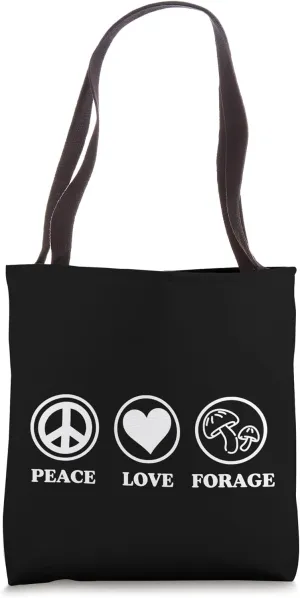 Peace Love Forage Simple Basic Icons Tote Bag