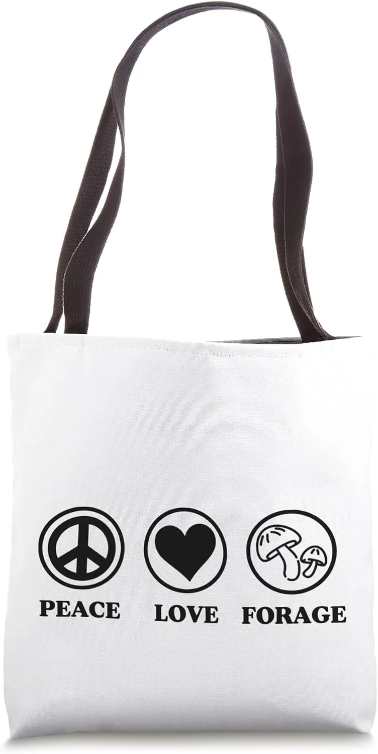 Peace Love Forage Simple Basic Icons Tote Bag