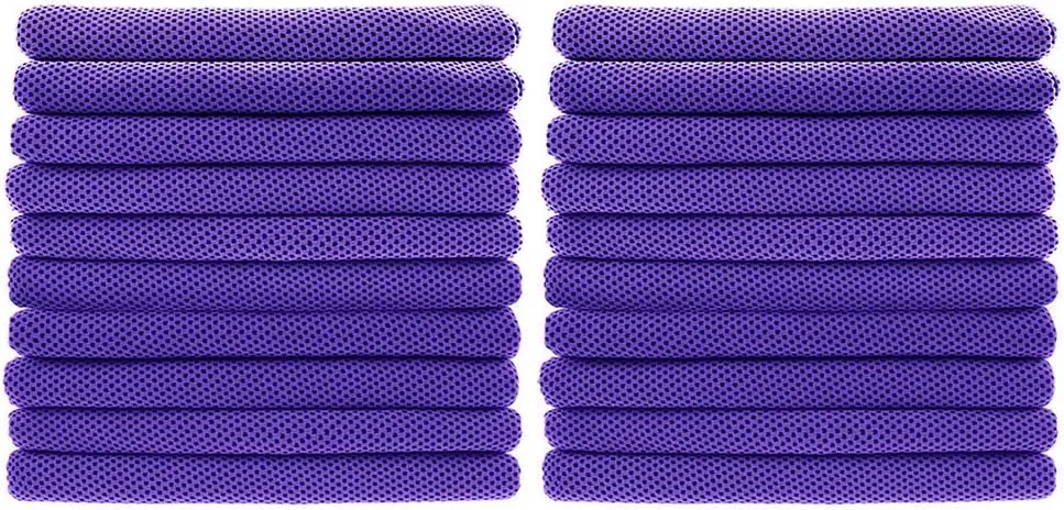 Peicees 20Pcs 40x12'' Microfiber Neck Cooling Towels Sports Sweat Towels Headband for Travel Beach Swimming Camping Climbing Gym Yoga Workout Backpacking, Quick Dry Super Absorbent Compact Lightweight