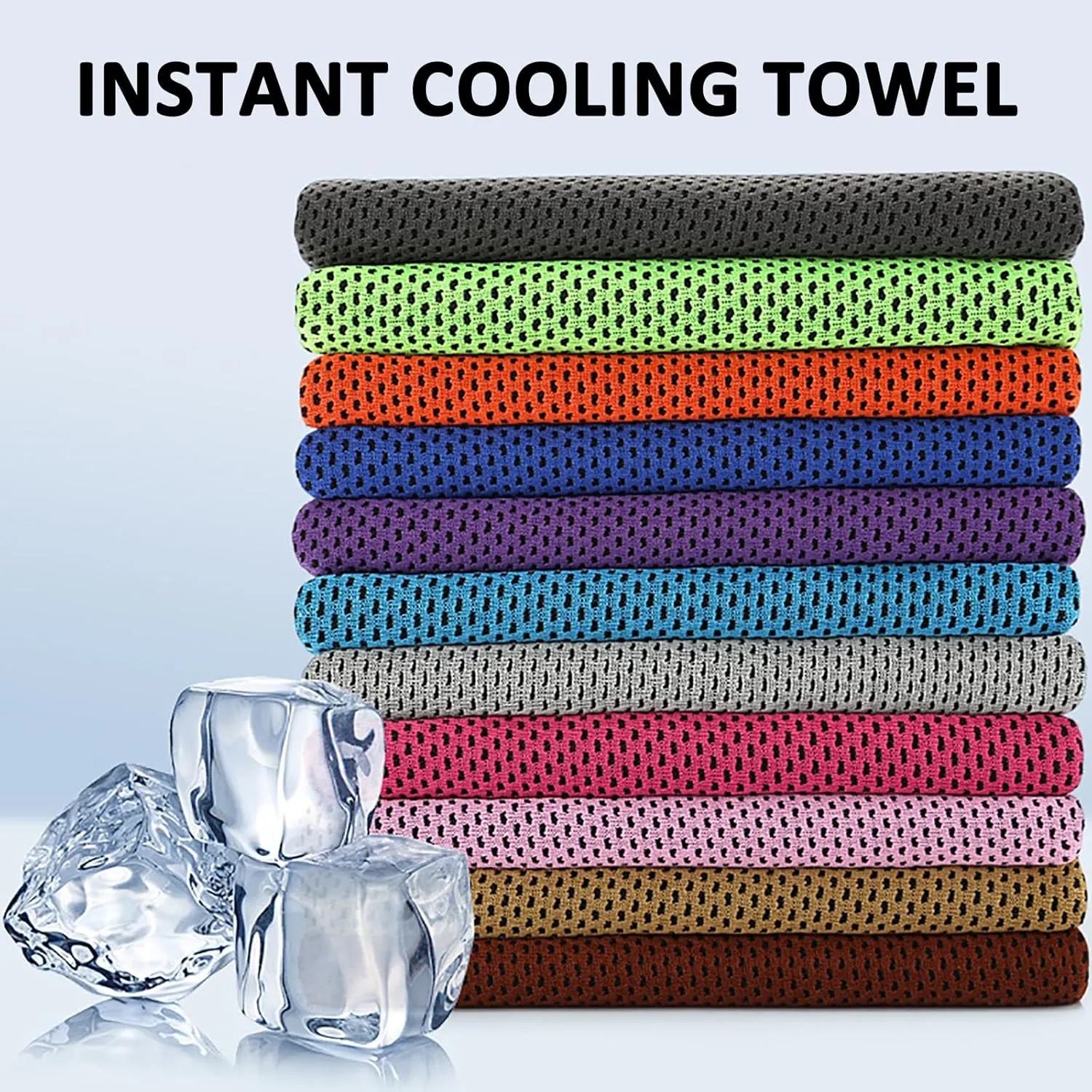 Peicees 20Pcs 40x12'' Microfiber Neck Cooling Towels Sports Sweat Towels Headband for Travel Beach Swimming Camping Climbing Gym Yoga Workout Backpacking, Quick Dry Super Absorbent Compact Lightweight