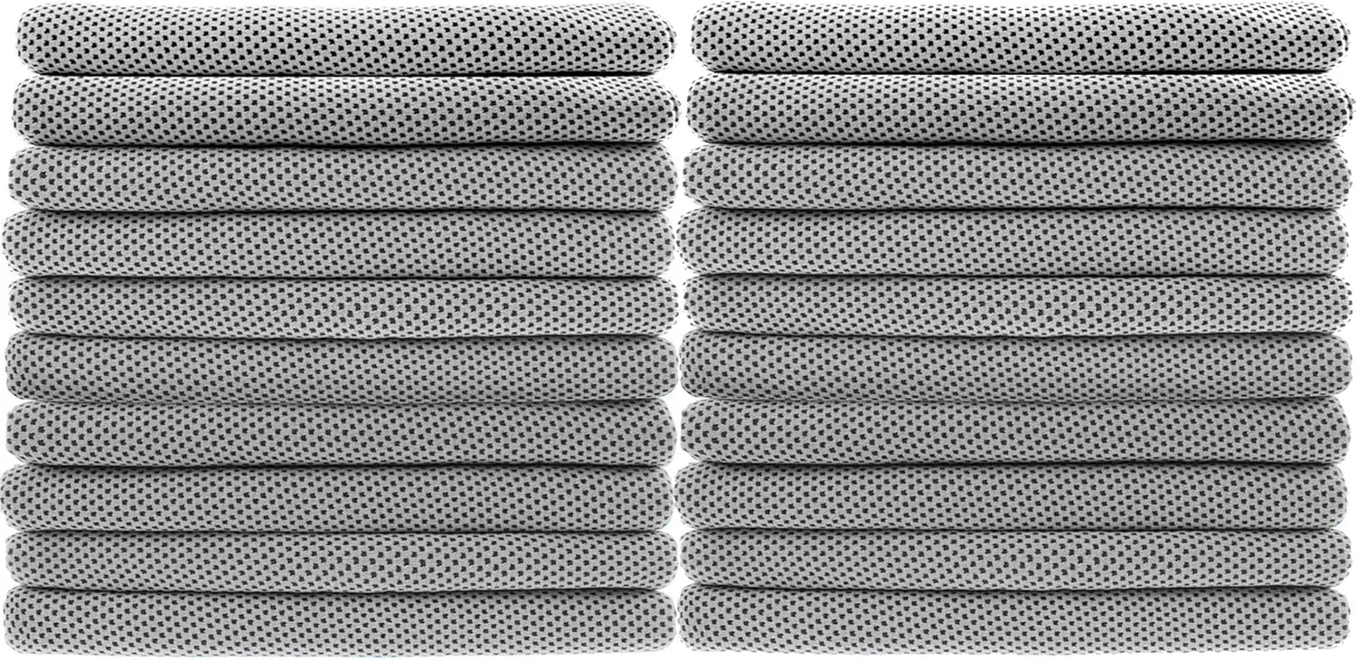 Peicees 20Pcs 40x12'' Microfiber Neck Cooling Towels Sports Sweat Towels Headband for Travel Beach Swimming Camping Climbing Gym Yoga Workout Backpacking, Quick Dry Super Absorbent Compact Lightweight