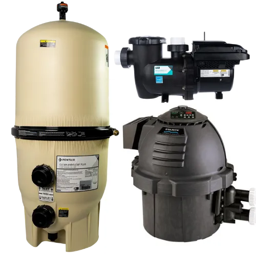 Pentair Pool Equipment Bundle. 520 sq. ft. Filter, Sta-Rite 400NA Heater and 3.0 HP Pump.