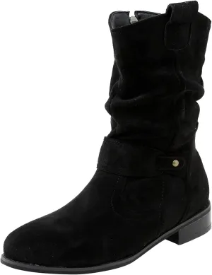 peqiut Womens Cowboy Boots Comfortable Chunky Heel Zipper Pointed Toe Ankle Boots for Women Ankle Casual Faux Leather Cowgirl Boots