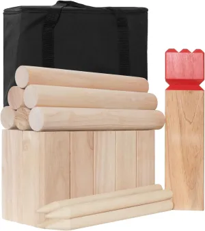 PetGirl Kubb, Kubb Yard Game Set, Backyard Viking Yard Game with Carrying Bag, Outdoor Rubber Wooden Backyard Lawn Games Set for Teenagers Adults Family