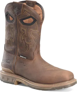 PHANTOM RIDER Stanton 11” Waterproof Wide Square Composite Toe Roper Boots for Men with Dark Brown Barnyard Acid Resistant Leather, EH-Rated, Dark Brown (Brown) - 9 2E