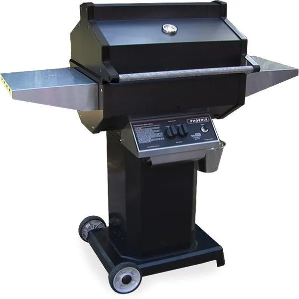 Phoenix Grill PFMG Black Natural Gas Grill Head On Black Pedestal Cart
