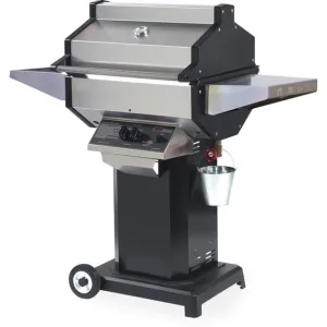 Phoenix SDBOPP Series Stainless Steel Propane Gas Grill On Black Aluminum Patio Base