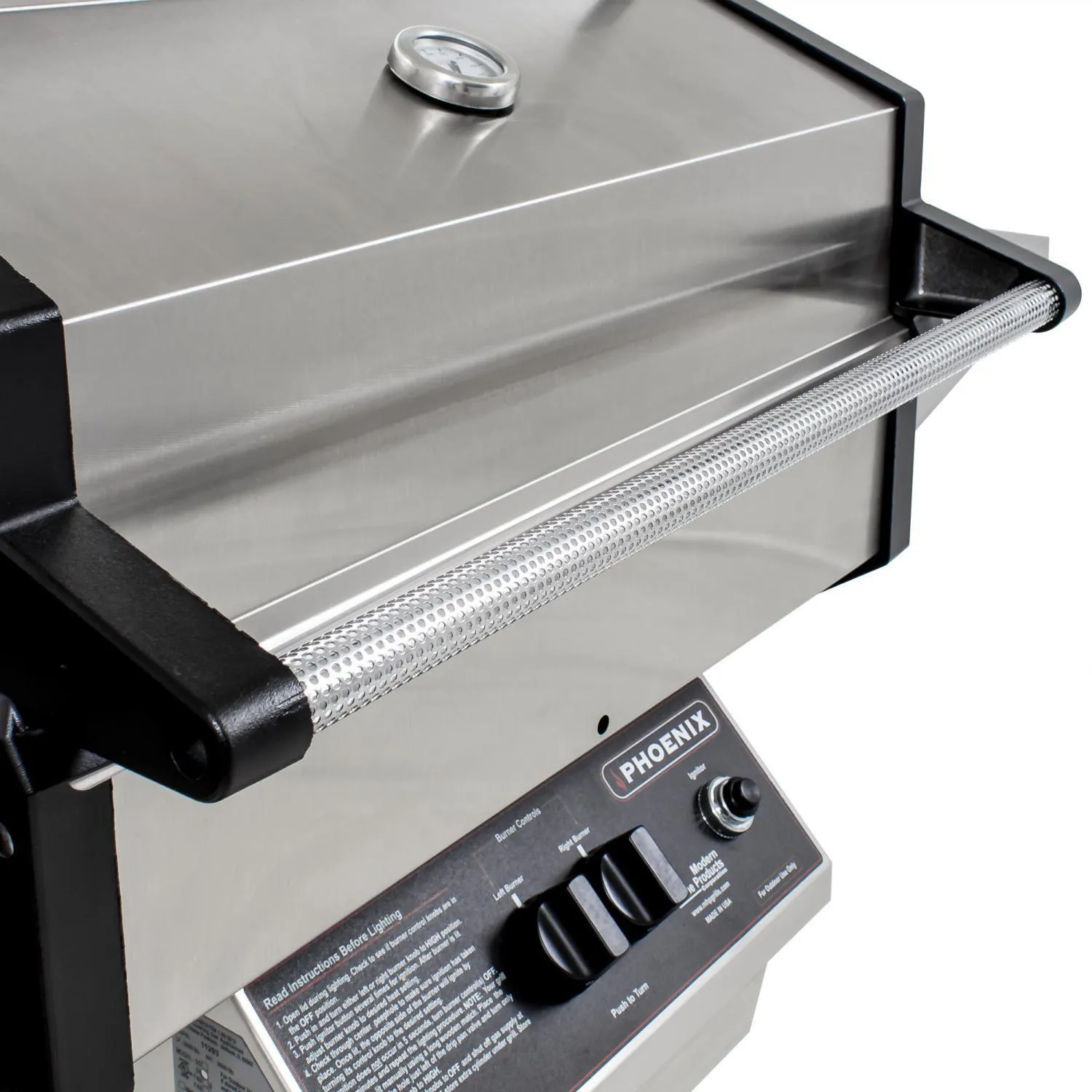 Phoenix Stainless Steel Natural Gas Grill On Black Aluminum Pedestal Cart SDBOCN