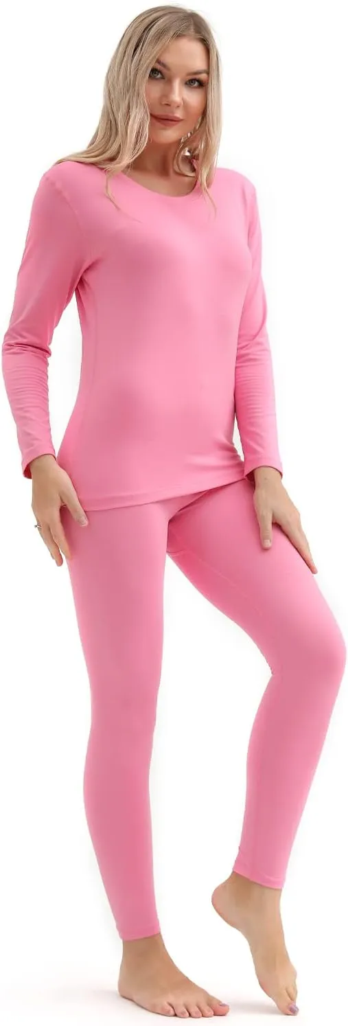 PISIQI Thermal Underwear Women Ultra-Soft Long Johns Set Base Layer Skiing Winter Warm Top & Bottom