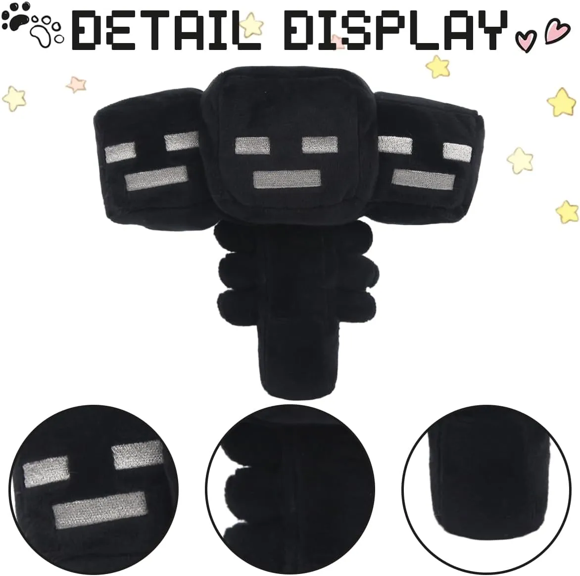 Pixel-Style Game Basic Plush Character Soft Toy, Video Game-Inspired Collectible Plushies Gifts for Kids & Fans (Wither Storm)