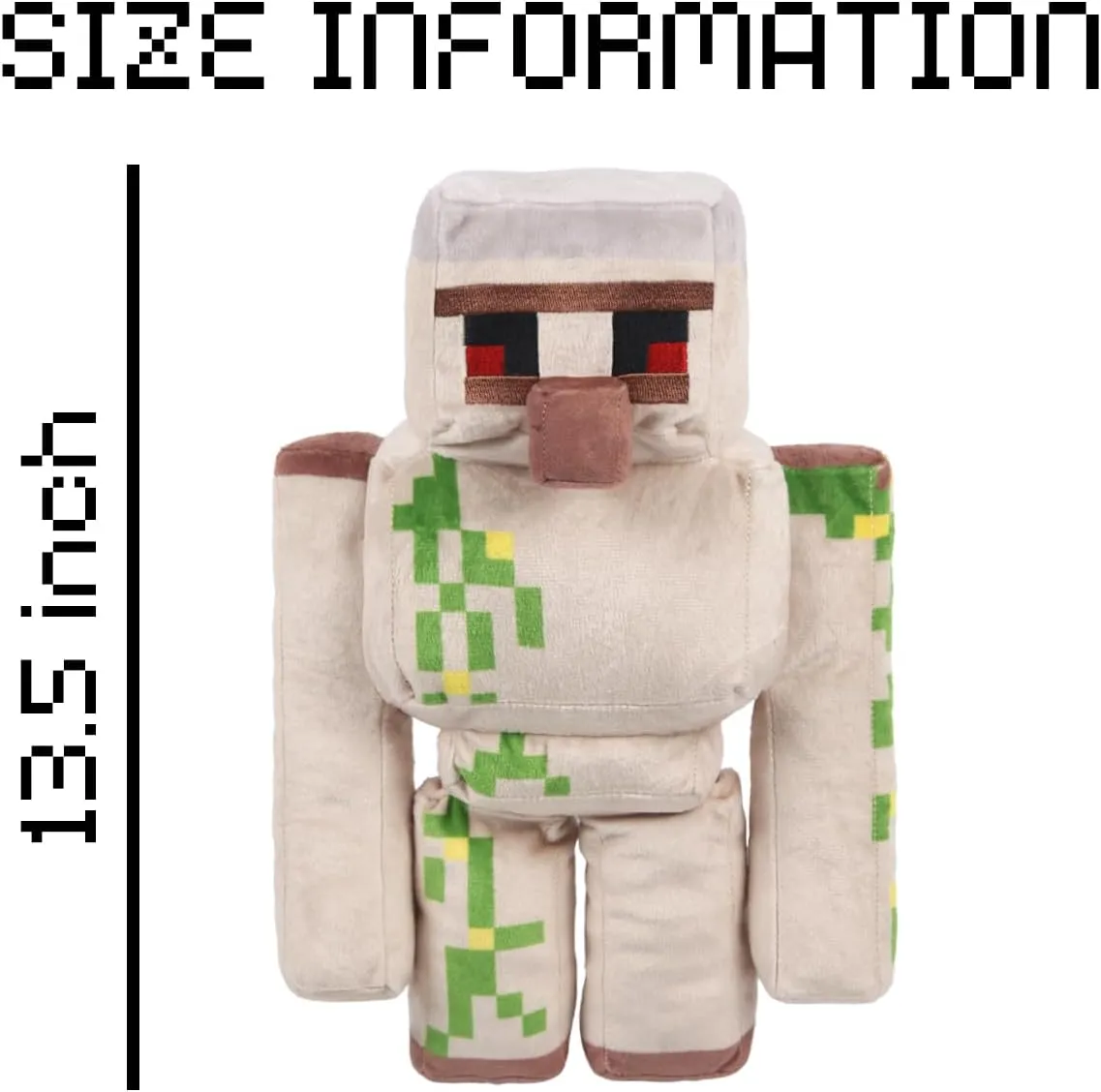 Pixel-Style Plushies Game Basic Stuffed Animal Mineworld Character Soft Toy, Video Game-Inspired Collectible Plushies (Iron Golem)
